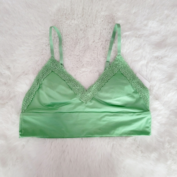 💚AERIE SUNNIE BLOSSOM LACE PADDED TRIANGLE BRALETTE SIZE M - Picture 6 of 8